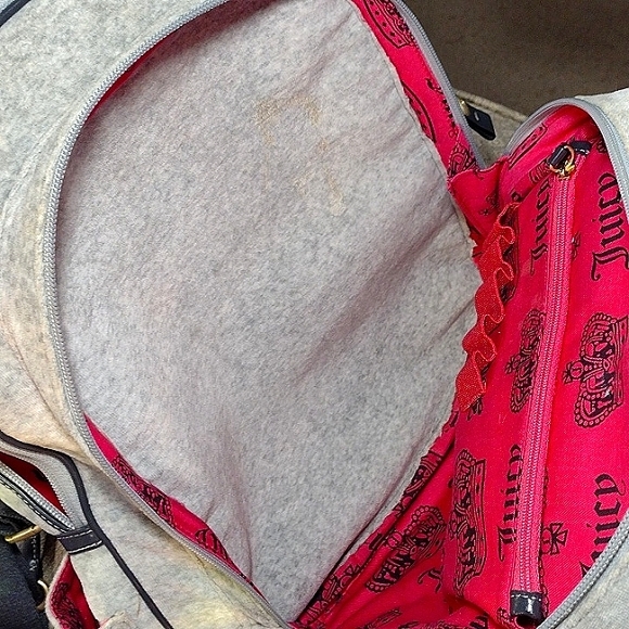 Juicy Couture Y2K Gray Velour Backpack - Picture 11 of 16